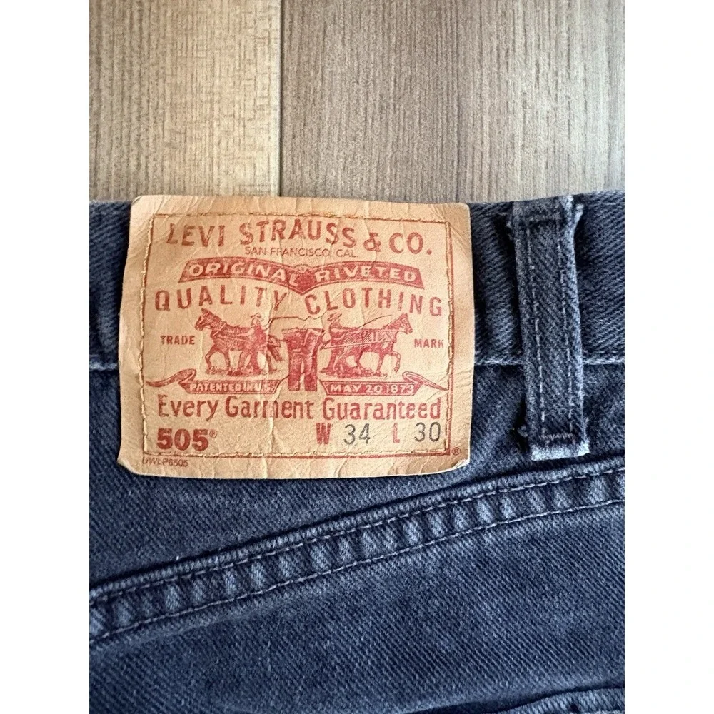 Vintage Levi's 505 Jeans Men's 34x30 Black‎ Straight Leg Y2K Regular Fit 2001